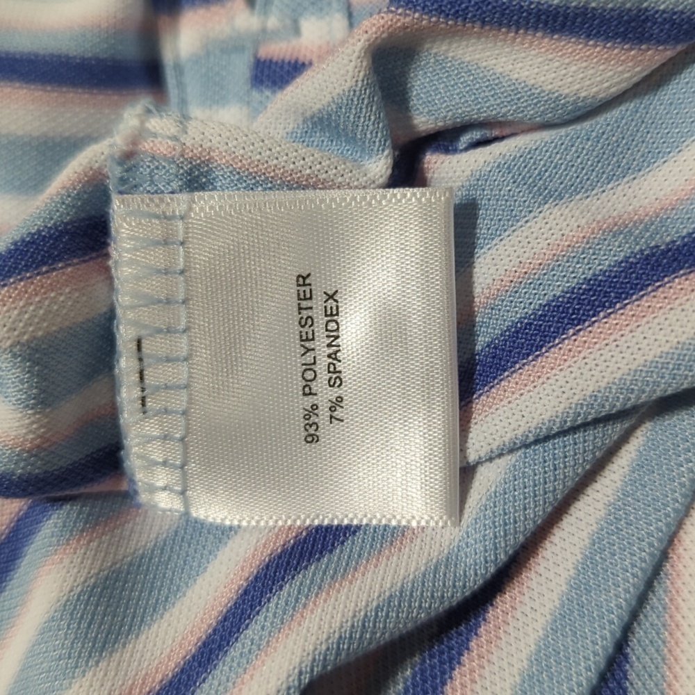 Peter Millar Summer Comfort Men's Short Sleeve Striped Polo Shirt Size XL - Picture 6 of 8